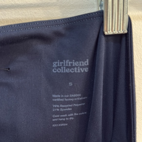Girlfriend Collective Leggings Full Length High Waist Navy Small Athleisure Gym - Picture 4 of 5